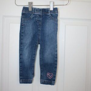 3/$20 Toddler girl Mexx slim jeans heart 18 months